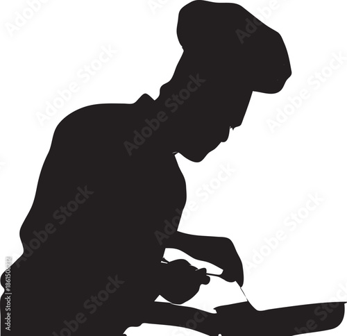 Chef Preparing Food Silhouette