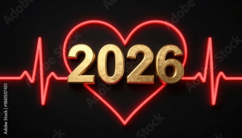 New year 2026 celebration in the medical community a vibrant heartbeat of hope and innovation in health sector illuminating future aspirations