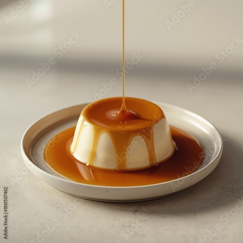 Caramel Pudding Dessert Plate