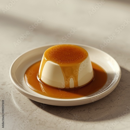 Caramel Pudding Dessert Plate