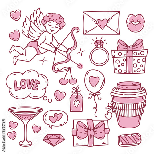 Vintage bows frame for greeting cards, wedding and birthday party, picnic invitations in cute elegant coquette style. Hand drawn ribbons border illustration for social media decoration 38.eps