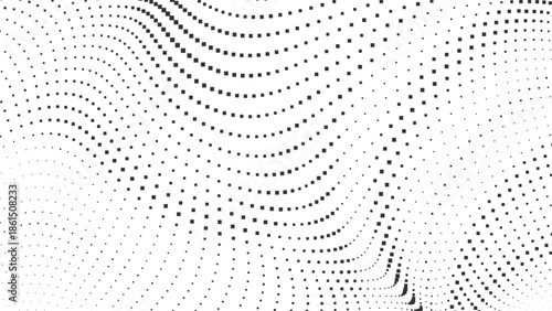 Flowing Halftone Square Pattern Vector Background for Contemporary Graphic Design, used in banners, web layouts