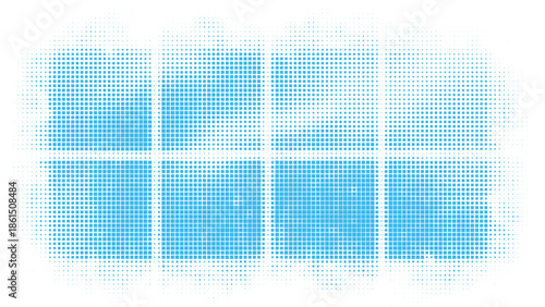 Blue Halftone Square Grid Vector Background for Digital Interface Design, used in UI and web applications