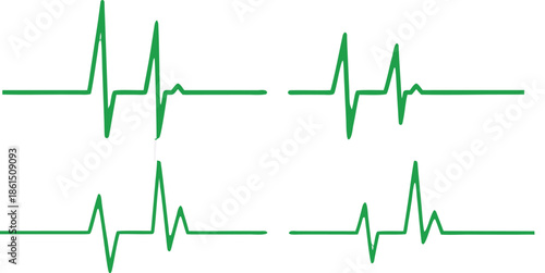 A vibrant green electrocardiogram line art design depicts a heart rate monitor forming a distinct silhouette