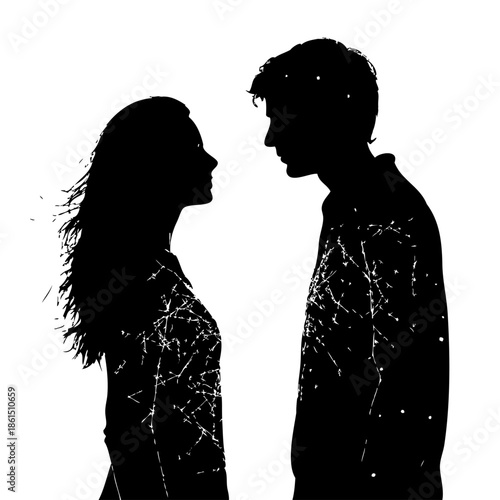 Silhouettes connected by networks