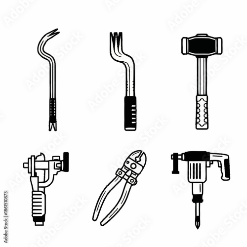 Collection of Hand Tools and Power Tools Illustration.