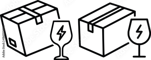 Fragile delivery packages with warning symbols, representing careful shipping and handling