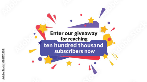 Celebratory graphic announces a giveaway for reaching subscriber milestone