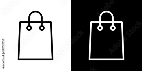 Shopping bag icon representing retail shopping, ecommerce purchases, consumer goods, online stores, and modern commerce.