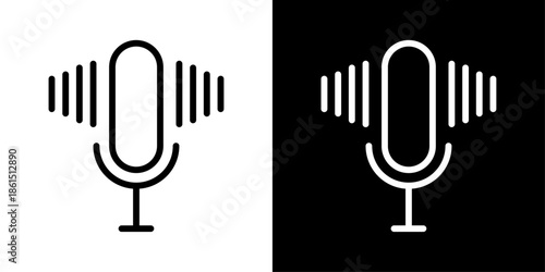 Speech recognition icon representing voice input processing, artificial intelligence, audio analysis, and smart voice technology.