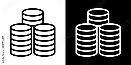 Big data icon representing large-scale data processing, analytics, data management, insights generation, and digital technology.