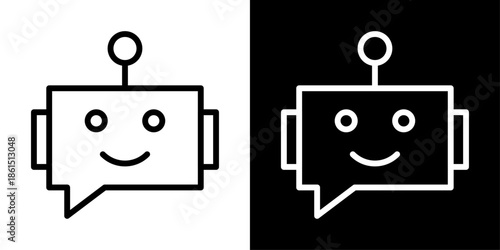 Chatbot icon representing automated communication, artificial intelligence, virtual assistants, customer support, and smart messaging.