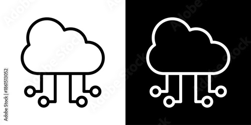 Cloud computing icon representing online computing services, scalable infrastructure, data processing, and digital transformation.