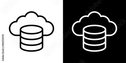 Cloud server icon representing virtual servers, cloud infrastructure, scalable computing, data hosting, and network connectivity.
