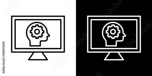 Cognitive computing icon representing intelligent systems, human-like reasoning, artificial intelligence, learning, and data analysis.