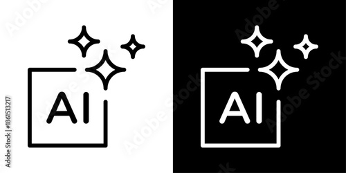 Generative AI icon symbolizing artificial intelligence, content creation, machine learning, automation, innovation, and smart technology.