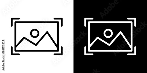 Image recognition icon representing visual analysis, artificial intelligence, computer vision, object detection, and smart technology.