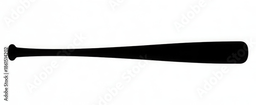 Baseball bat silhouette icon. Clipart image isolated on white background 
