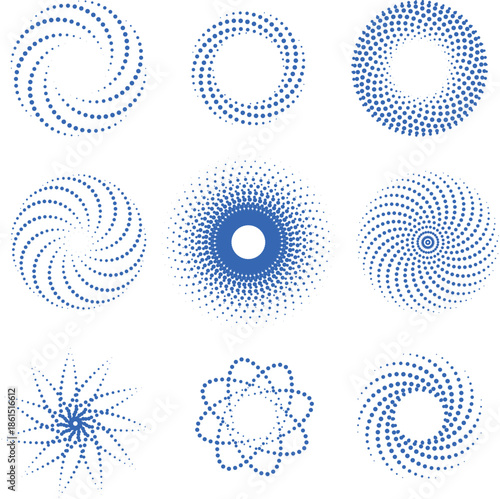 PNG, Set of colorful circle isolated on transparent background. Circullar colored lines. Corporate, media, technology styles vector logo design template. Vector illustration