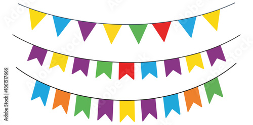 Colorful festive bunting flags for party celebration and sales event