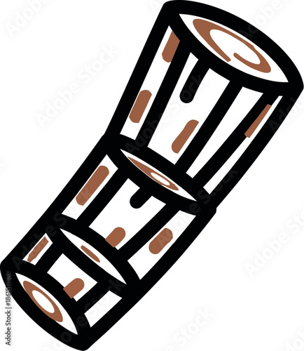 3D Film Reel with Movie Scenes Vector Illustration Flat Design