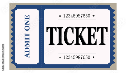 Vector empty ticket template. Isolated modern coupon mockup for travelling, movie, theater, airplane. Blank white tickets, icon. Concert, festival, event admit layouts.