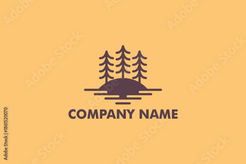Stylish Minimalist Pine Tree Forest Logo Design for Nature and Outdoor Brands and Businesses. Ideal for outdoor recreation, eco-friendly businesses, travel agencies, and nature-related branding.