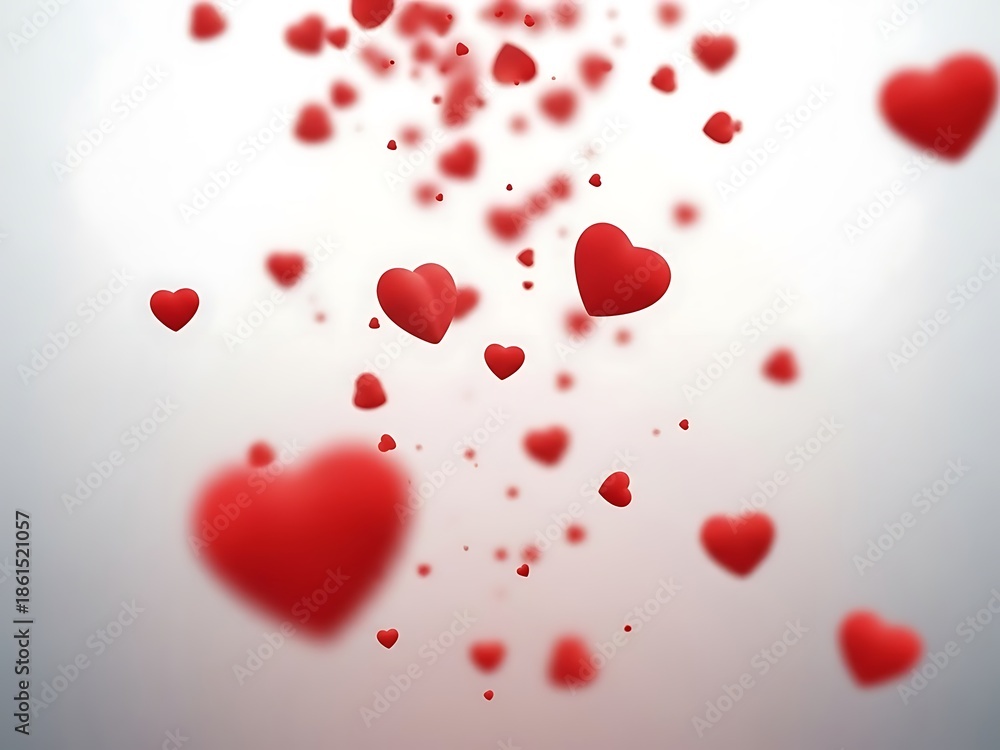 Obraz premium Floating hearts in motion