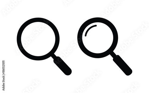 Magnifying Glass Silhouette Minimal Flat Vector
