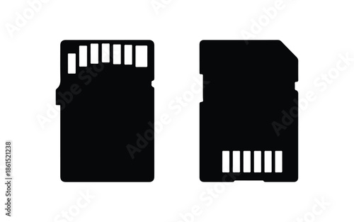 Memory Card Silhouette Minimal Flat Vector
