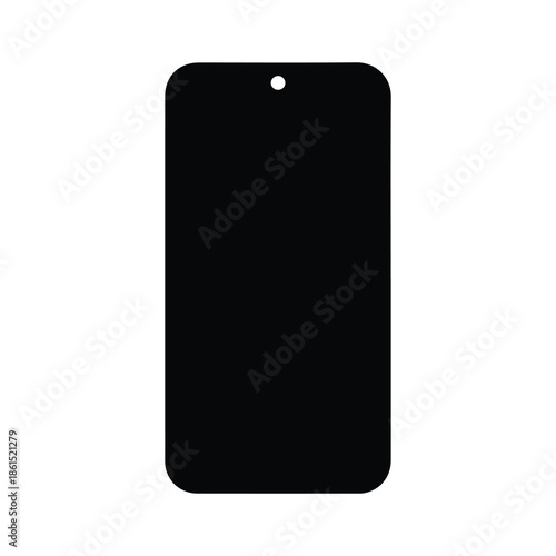 Mobile Phone Silhouette Minimal Flat Vector
