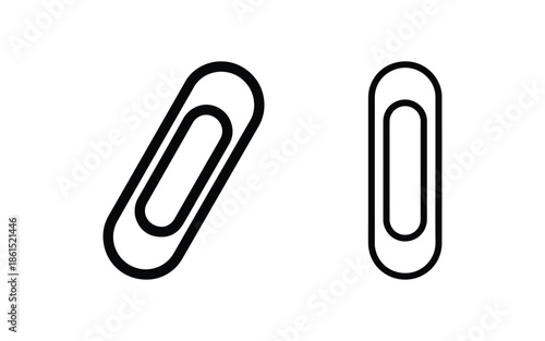 Paper Clip Silhouette Minimal Flat Vector