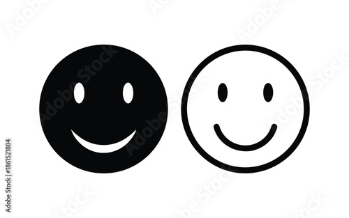 Smiling Face Silhouette Minimal Flat Vector