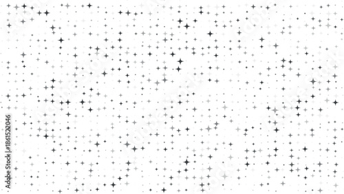 A black and white image with scattered dots and specks on a white background