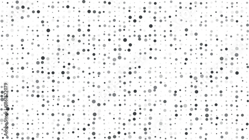 A black and white image with scattered dots on a white background