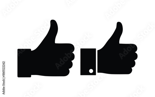 Thumbs Up Silhouette Minimal Flat Vector
