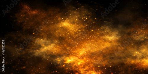 An abstract fantasy galaxy background featuring a deep blue nebula and bright stars glowing across the dark outer space of a vast cosmic universe