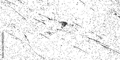 A white paint grunge texture background featuring an abstract design with ink splash drops and black powder patterns on an old dirty wall illustration