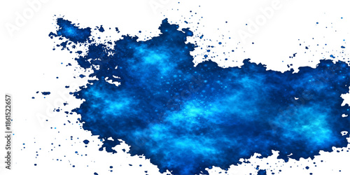 An artistic blue watercolor ink splash and grunge paint splatter design creates a colorful textured pattern on an artistic paper background with decorative brush strokes and liquid stains