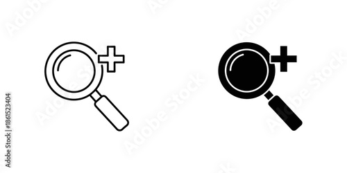 Magnifying Glass with Plus Sign Icons