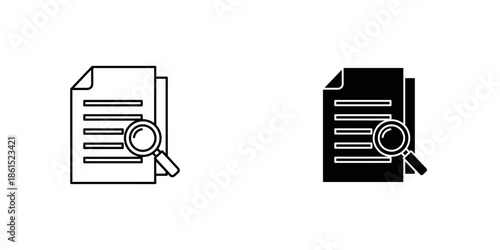 Document Search Magnifying Glass Icons
