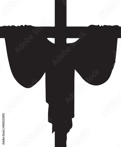 Christian Cross With Draped Cloth Silhouette | Resurrection Faith