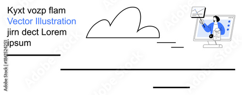 Business strategies, data analysis, marketing tools, cloud computing, remote work, finance. Professional analyzing charts on a computer screen. Business strategies and data analysis