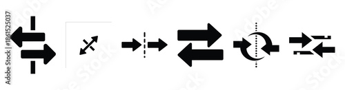 Set of cross border payment vector icons isolated on white background. Vector illustration. Black flat design