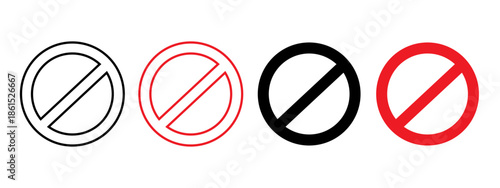 Stop Symbol Icon Images. Not Allowed Sign Vector.