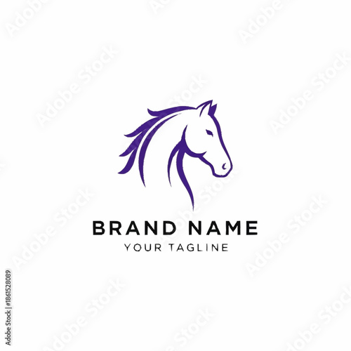 Elegant Horse Head Silhouette Logo Design.