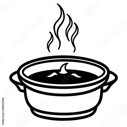 Hot Pot Silhouette Vector