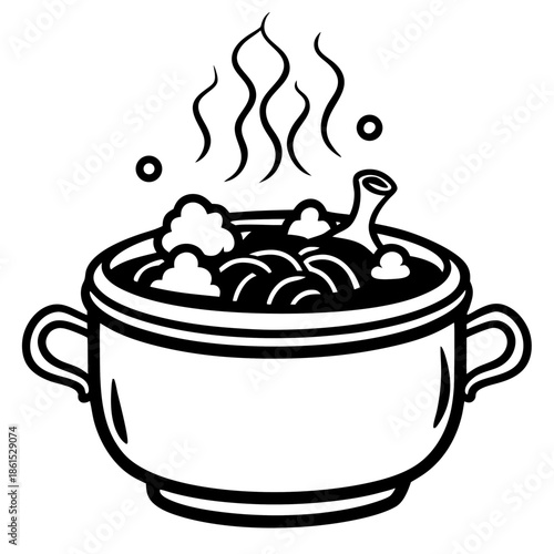 Hot Pot Silhouette Vector