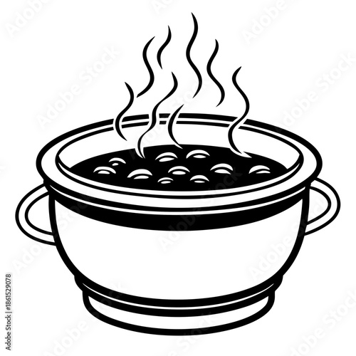 Hot Pot Silhouette Vector