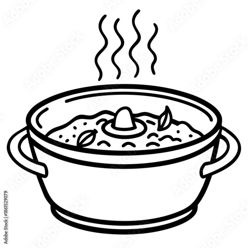 Hot Pot Silhouette Vector
